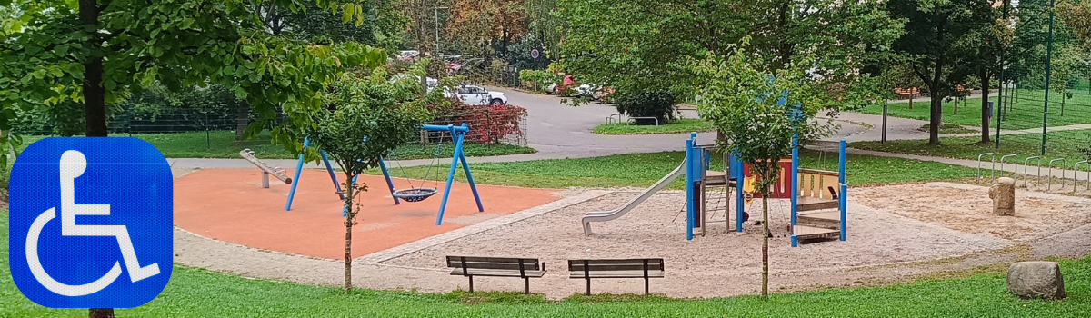 Aire de jeux inclusive et accessible pour enfants PMR