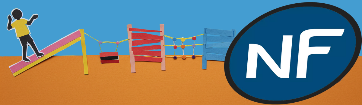 Équipements sécurisés d’une aire de jeux conforme aux normes NF EN 1176 et NF EN 1177