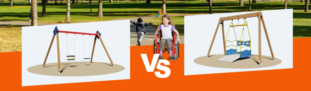 Avoir une balançoire classique et une balançoire PMR